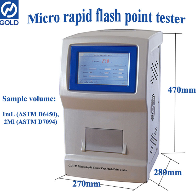 Fabricant d'origine de Micro Cup Flash Point Tester de Cup Flash Point en Chine ASTM D6450 / D7094.