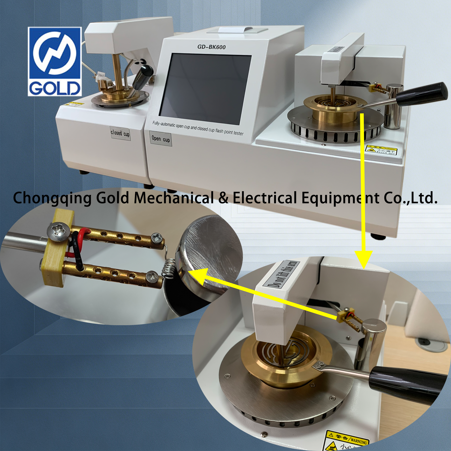 Testeur de point d'éclair entièrement automatique en coupelle ouverte et en coupelle fermée