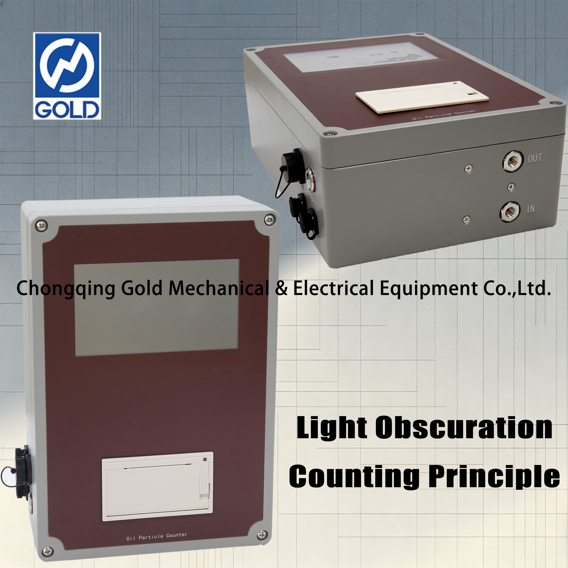 Compteur de particules liquides en ligne par méthode d'obscurcissement de la lumière ISO4406