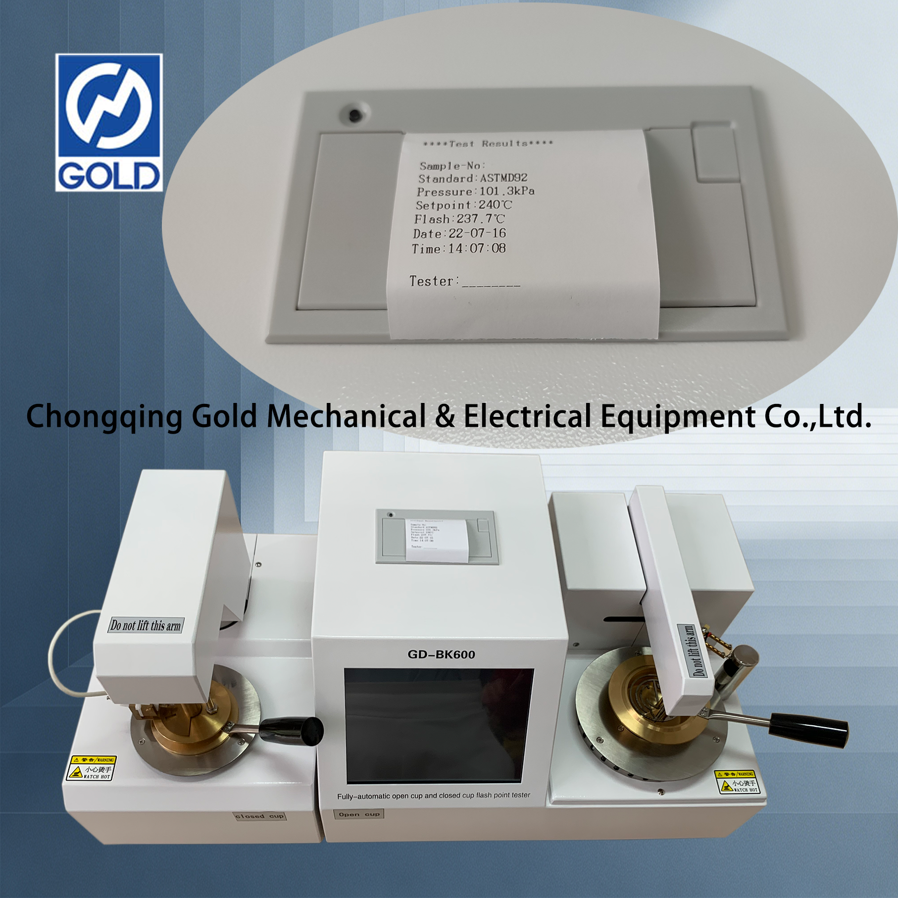 Testeur de point d'éclair entièrement automatique en coupelle ouverte et en coupelle fermée