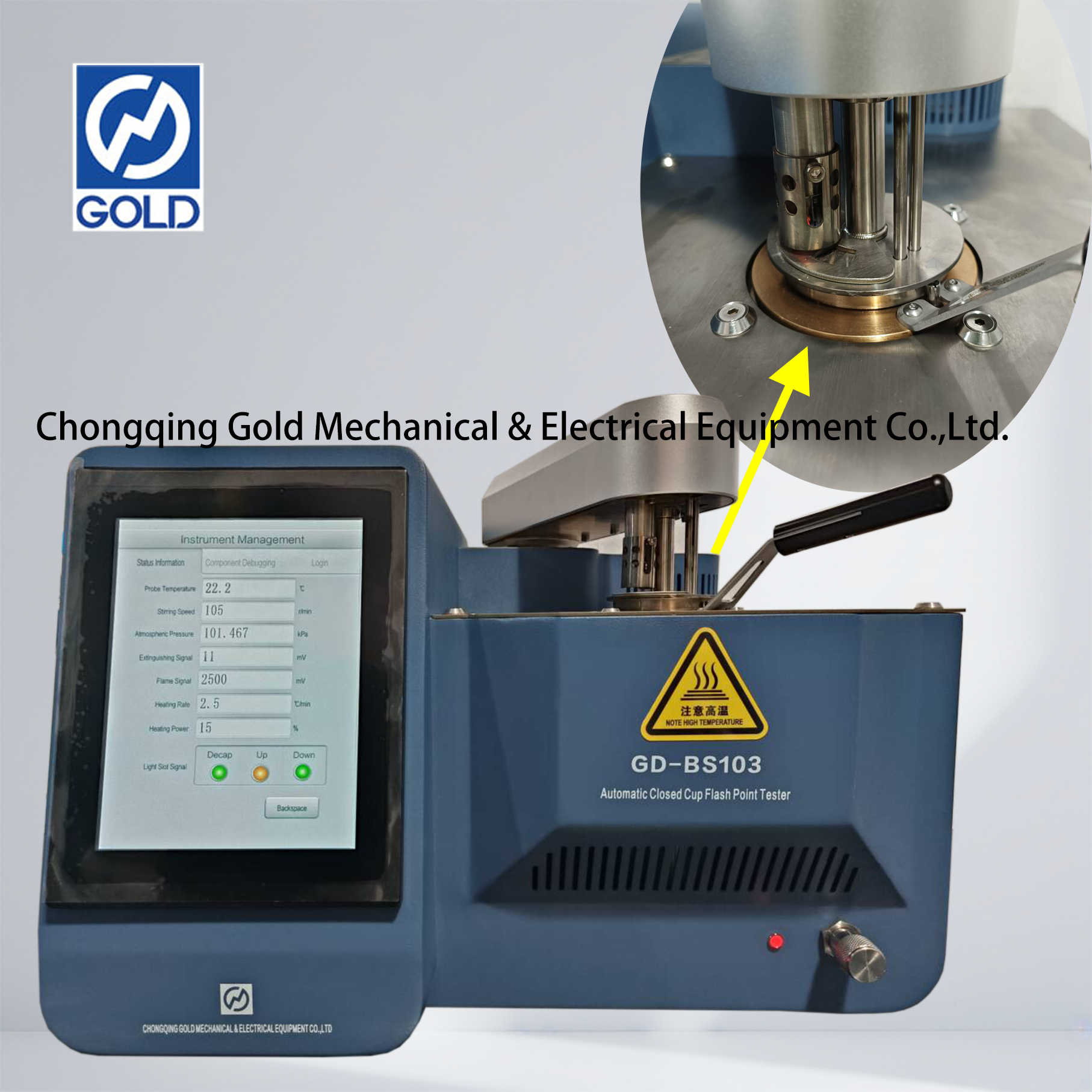 Testeur automatique de point d'éclair en coupelle fermée ASTM D93